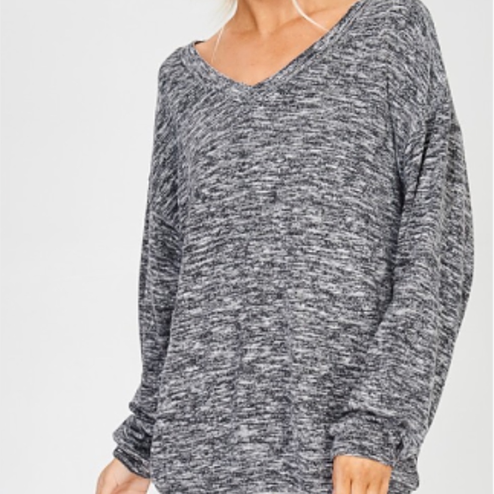 NWT Wishlist Balloon Sleeve Sweater Heather Black - Picture 4 of 5